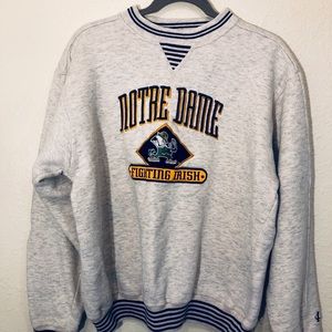 Vintage Embroidered Notre Dame Crewneck Sweatshirt